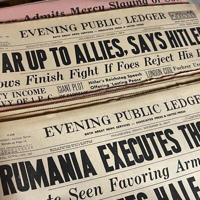 Large Collection of WWII Newspapers and More