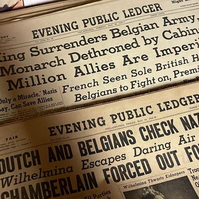 Large Collection of WWII Newspapers and More