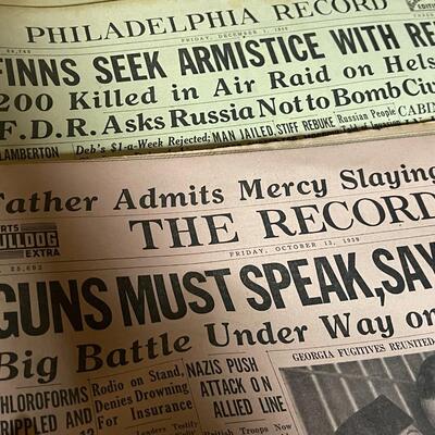Large Collection of WWII Newspapers and More