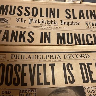 Large Collection of WWII Newspapers and More