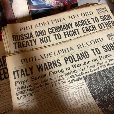 Large Collection of WWII Newspapers and More