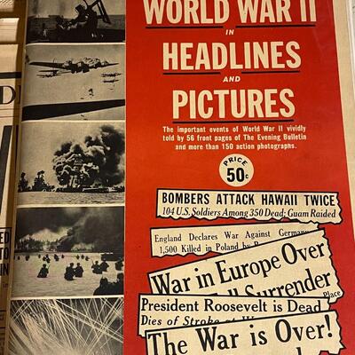 Large Collection of WWII Newspapers and More