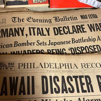 Large Collection of WWII Newspapers and More