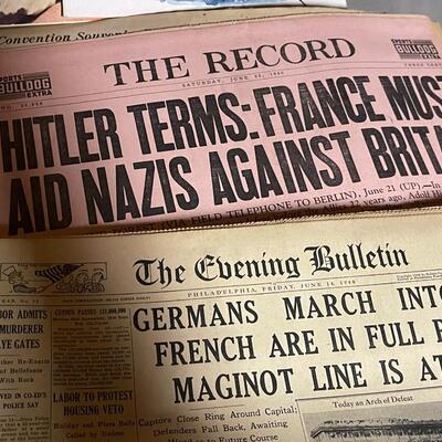 Large Collection of WWII Newspapers and More