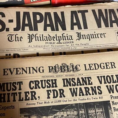 Large Collection of WWII Newspapers and More