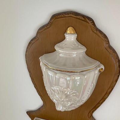 Vintage California Pottery Lustreware Lionhead Faux Water Fountain