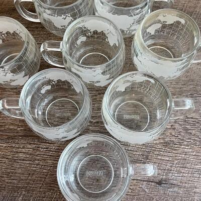 Lot of 8 Vintage Nestle Glass Globe Cups