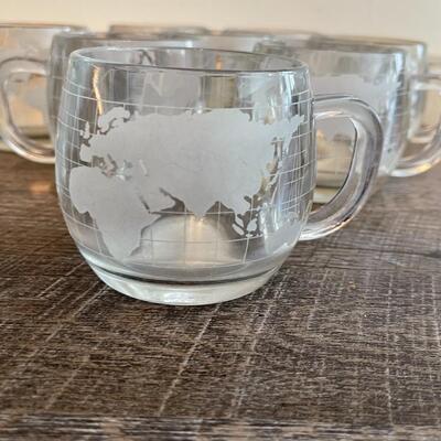 Lot of 8 Vintage Nestle Glass Globe Cups
