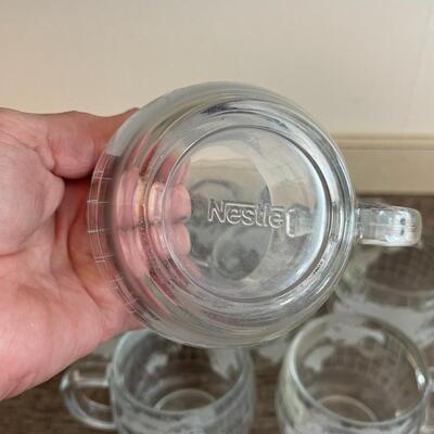 Lot of 8 Vintage Nestle Glass Globe Cups