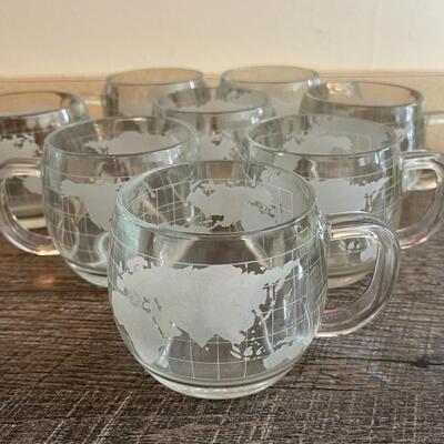 Lot of 8 Vintage Nestle Glass Globe Cups