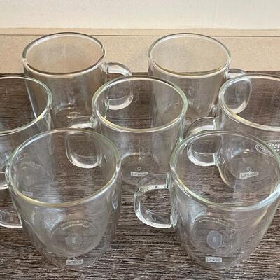 Lot of 7 Bodum Glass Mugs