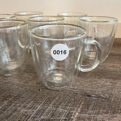 Lot of 7 Bodum Glass Mugs