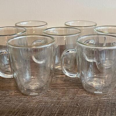 Lot of 7 Bodum Glass Mugs