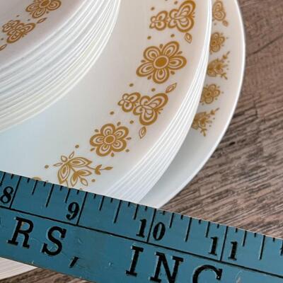 Large Lot of Vintage Butterfly Gold Corelle Dish Set