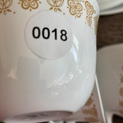 Large Lot of Vintage Butterfly Gold Corelle Dish Set
