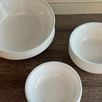 Large Lot of White Corelle Bowls