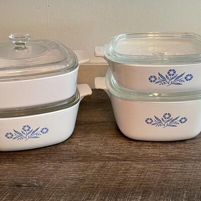 Lot of Corning Ware Casserole Dishes Cornflower