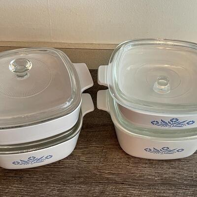 Lot of Corning Ware Casserole Dishes Cornflower