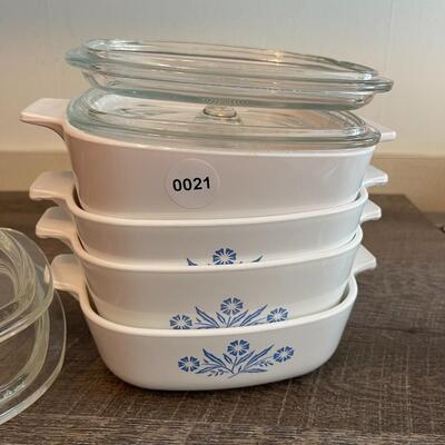 Lot of Corning Ware Casserole Dishes Cornflower