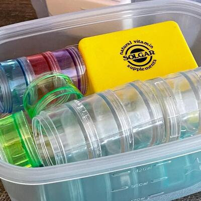 Lot of Small Interlocking Storage Jars