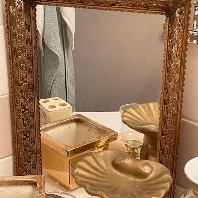 Lot of Gold Bathroom Decor #1