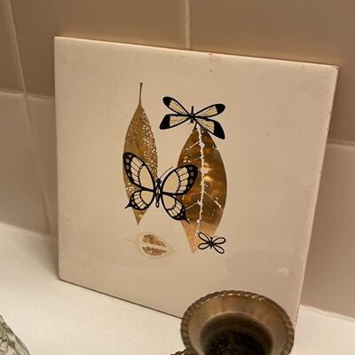 Lot of Brass and Glass Bathroom Decor #2