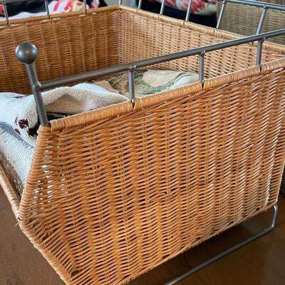 Blanket Basket with Throw Blankets