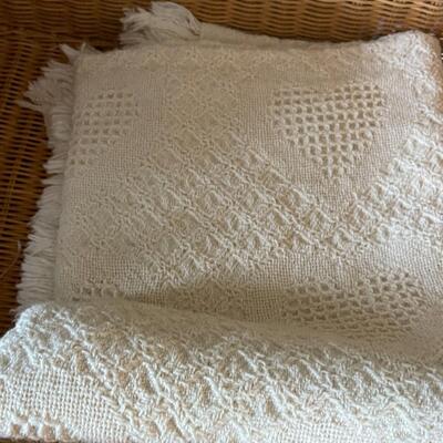 Blanket Basket with Throw Blankets
