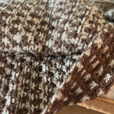 Blanket Basket with Throw Blankets