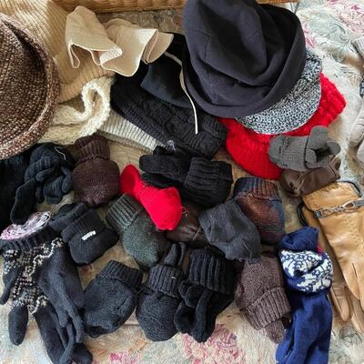 Large Lot of Women's Gloves and Hats