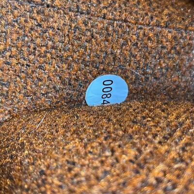Orange Armchair with Brown Storage Cube