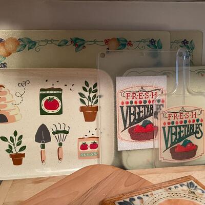 Lot of Cutting Boards and Glass Counter Protectors