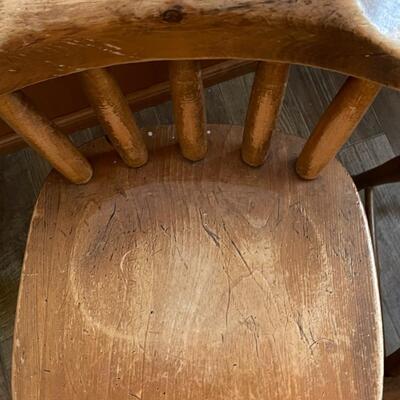 Pair of Counter-height Heavy Wood Stool