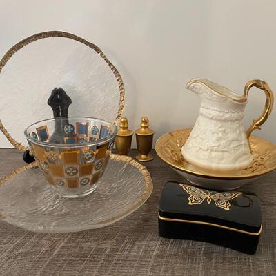 Collection of Gold Trimmed DÃ©cor