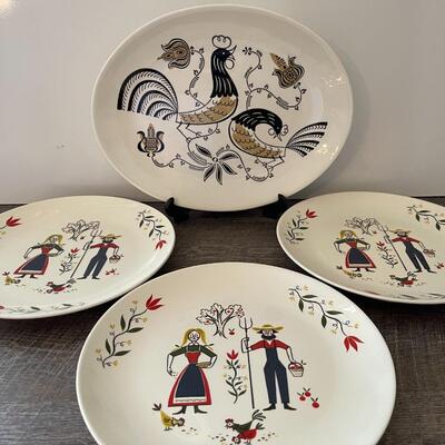 MCM Amish Themed Plates