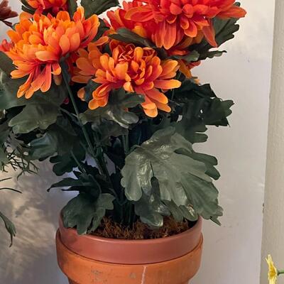 Lot of Decorative Artificial Flowers in Pots