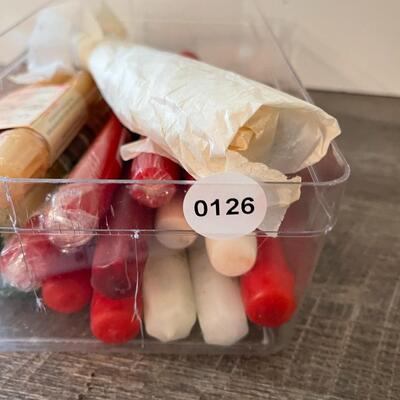 Lot of Taper Candles-with Vintage Glass