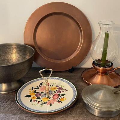 Stangl Handled Tray with Metalware