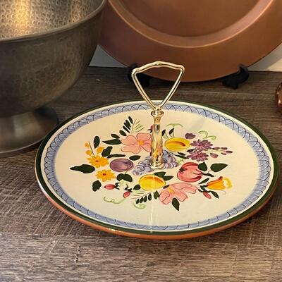 Stangl Handled Tray with Metalware