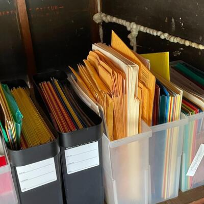 Large Lot of 3-Ring Binders and File Folders