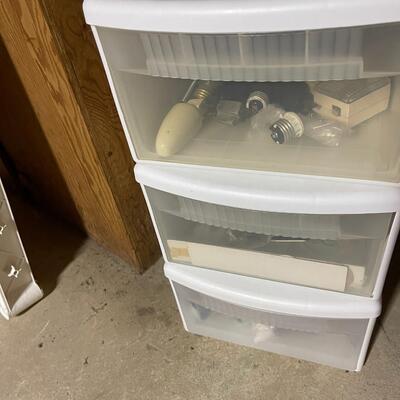 Lot of Three Filled Storage Drawers