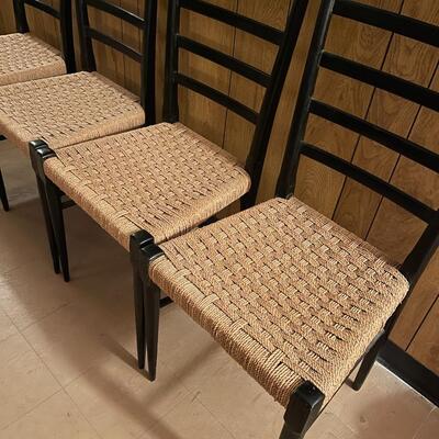 Set of Four Ladder-back Caned Chair