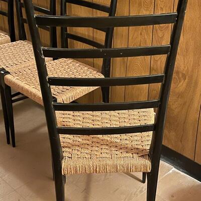 Set of Four Ladder-back Caned Chair