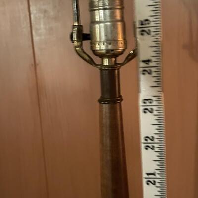 Mid-Century Modern Ceramic and Walnut Lamp