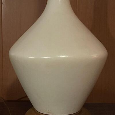 Mid-Century Modern Ceramic and Walnut Lamp