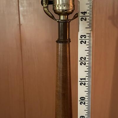 Mid-Century Modern Ceramic and Walnut Lamp