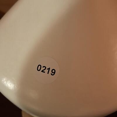 Mid-Century Modern Ceramic and Walnut Lamp