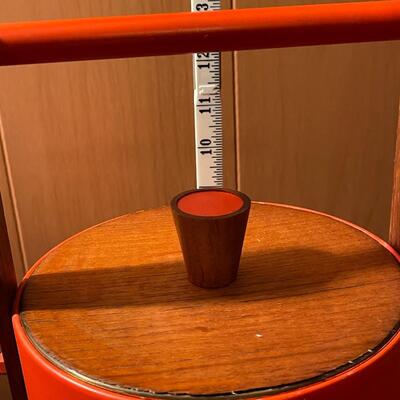 Mid-Century Modern Italian Orange Metal Ice Bucket