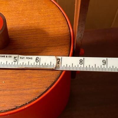 Mid-Century Modern Italian Orange Metal Ice Bucket