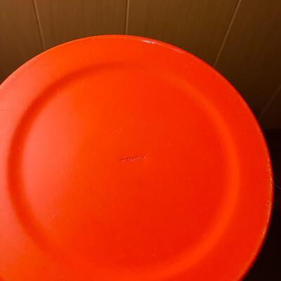 Mid-Century Modern Italian Orange Metal Ice Bucket